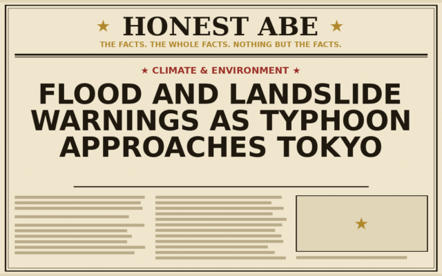 Flood and Landslide Warnings as Typhoon Approaches Tokyo