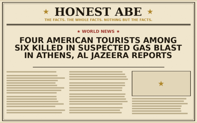 Four American Tourists Among Six Killed in Suspected Gas Blast in Athens, Al Jazeera Reports