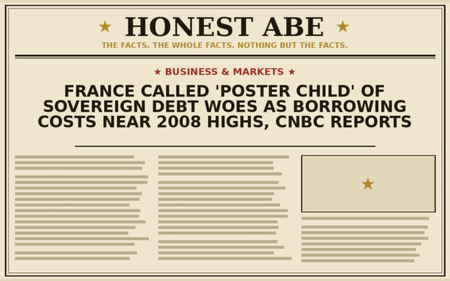 France Called ‘Poster Child’ of Sovereign Debt Woes as Borrowing Costs Near 2008 Highs, CNBC Reports