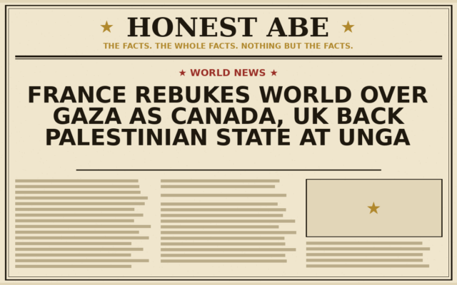 France Rebukes World Over Gaza as Canada, UK Back Palestinian State at UNGA