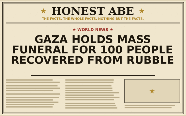 Gaza Holds Mass Funeral for 100 People Recovered From Rubble