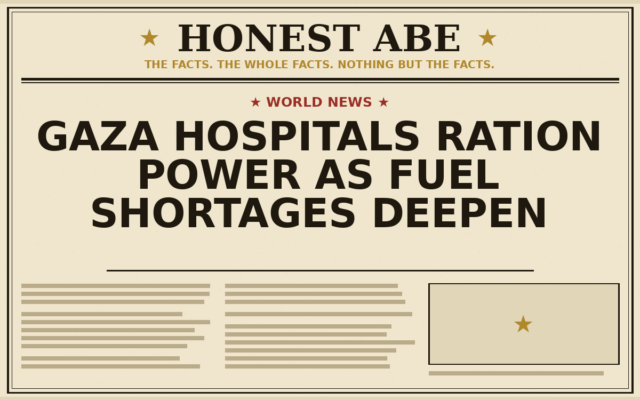 Gaza Hospitals Ration Power as Fuel Shortages Deepen