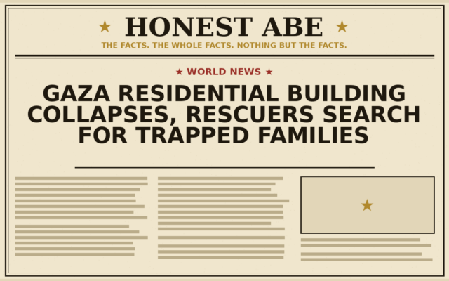 Gaza Residential Building Collapses, Rescuers Search for Trapped Families
