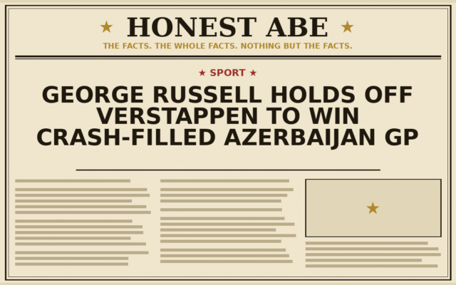 George Russell Holds Off Verstappen to Win Crash-Filled Azerbaijan GP