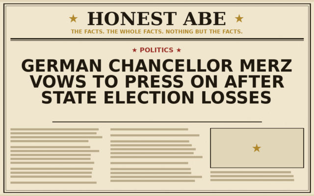 German Chancellor Merz Vows to Press On After State Election Losses