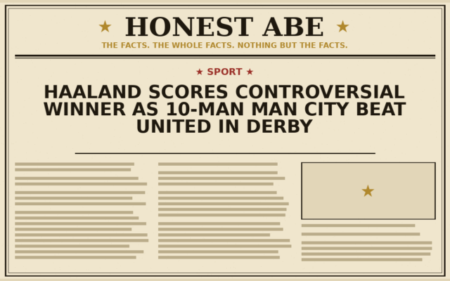 Haaland Scores Controversial Winner as 10-Man Man City Beat United in Derby