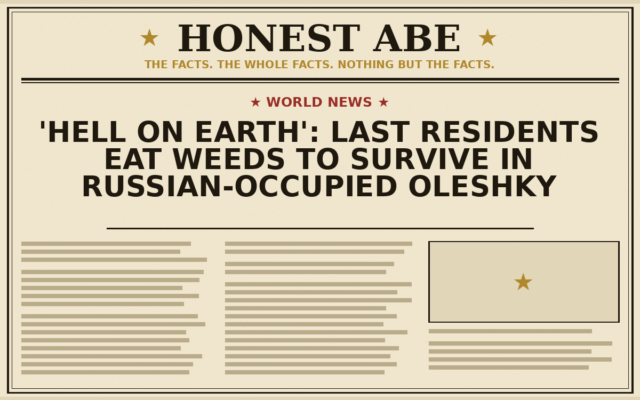 ‘Hell on Earth’: Last Residents Eat Weeds to Survive in Russian-Occupied Oleshky