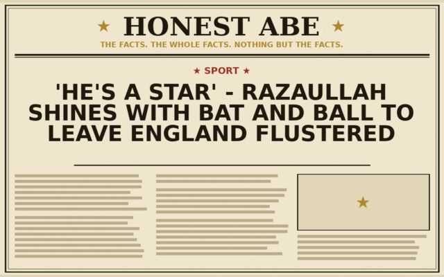 ‘He’s a star’ – Razaullah shines with bat and ball to leave England flustered