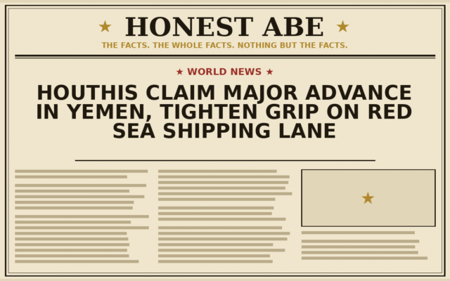 Houthis Claim Major Advance in Yemen, Tighten Grip on Red Sea Shipping Lane