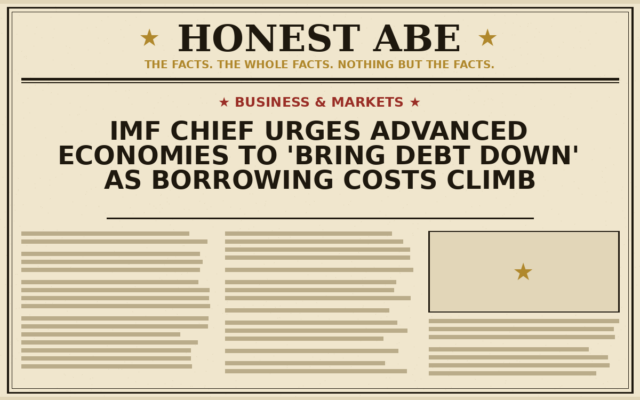 IMF Chief Urges Advanced Economies to ‘Bring Debt Down’ as Borrowing Costs Climb