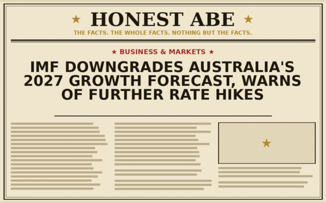 IMF Downgrades Australia’s 2027 Growth Forecast, Warns of Further Rate Hikes