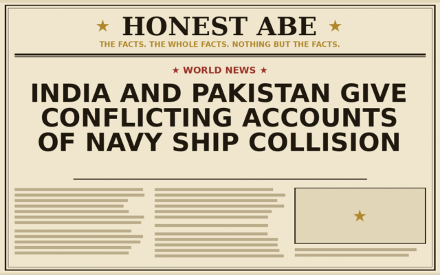 India and Pakistan Give Conflicting Accounts of Navy Ship Collision