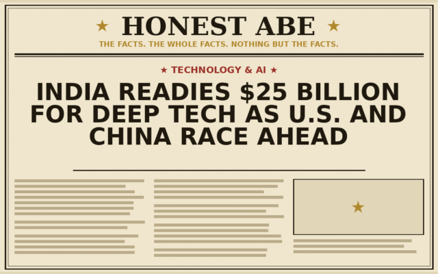 India Readies $25 Billion for Deep Tech as U.S. and China Race Ahead