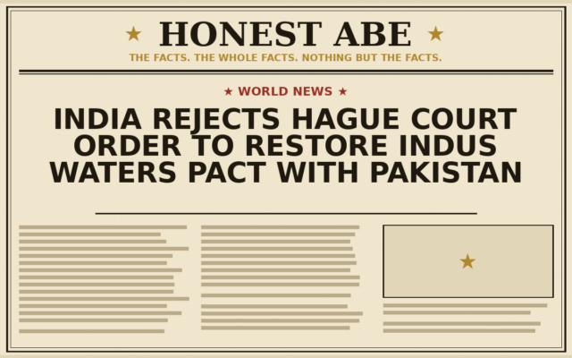 India Rejects Hague Court Order to Restore Indus Waters Pact With Pakistan