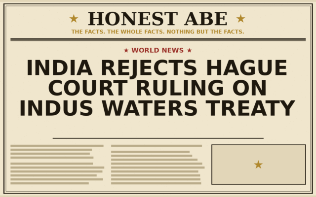 India Rejects Hague Court Ruling on Indus Waters Treaty