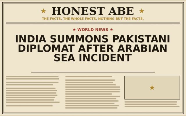 India Summons Pakistani Diplomat After Arabian Sea Incident