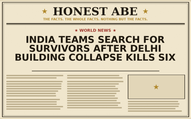 India Teams Search for Survivors After Delhi Building Collapse Kills Six