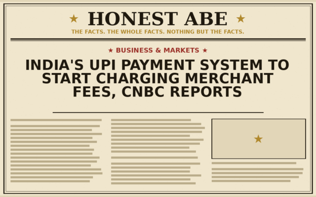 India’s UPI Payment System to Start Charging Merchant Fees, CNBC Reports