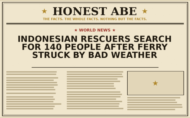 Indonesian Rescuers Search for 140 People After Ferry Struck by Bad Weather