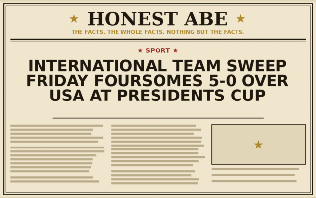 International Team Sweep Friday Foursomes 5-0 Over USA at Presidents Cup