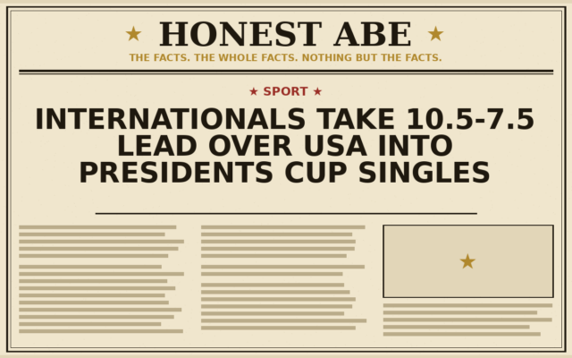 Internationals Take 10.5-7.5 Lead Over USA Into Presidents Cup Singles