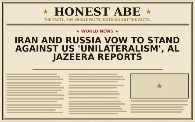 Iran and Russia Vow to Stand Against US ‘Unilateralism’, Al Jazeera Reports