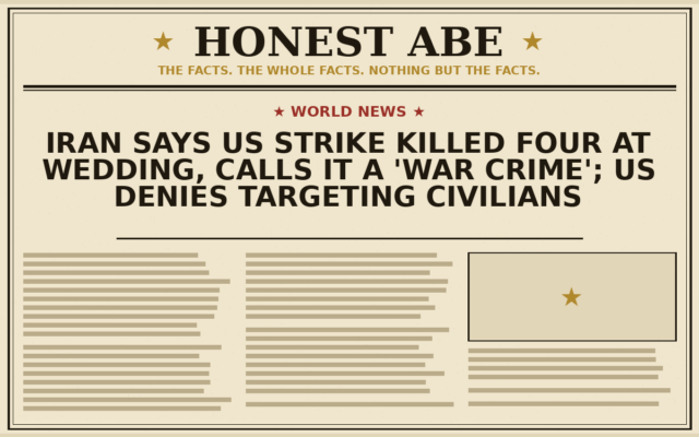Iran Says US Strike Killed Four at Wedding, Calls It a ‘War Crime’; US Denies Targeting Civilians