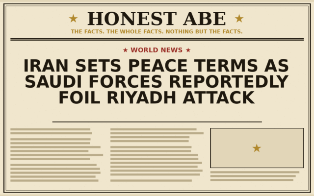Iran Sets Peace Terms as Saudi Forces Reportedly Foil Riyadh Attack