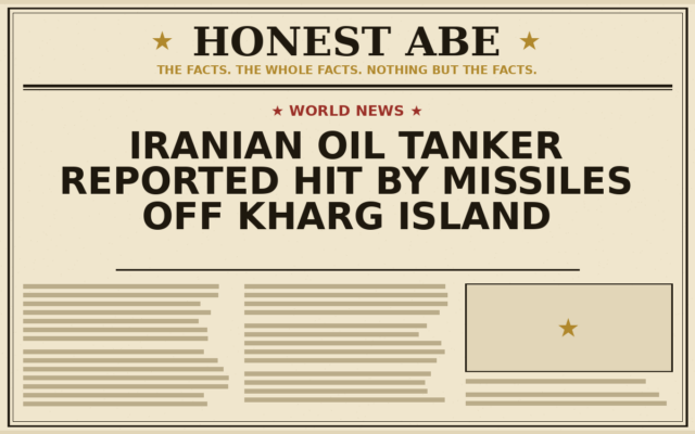 Iranian Oil Tanker Reported Hit by Missiles Off Kharg Island