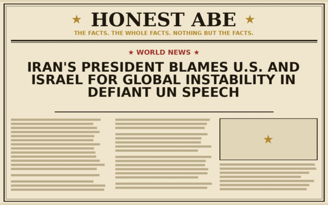 Iran’s President Blames U.S. and Israel for Global Instability in Defiant UN Speech