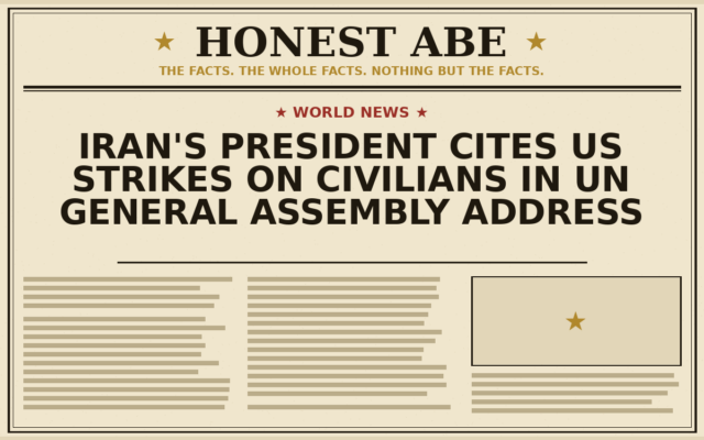 Iran’s President Cites US Strikes on Civilians in UN General Assembly Address