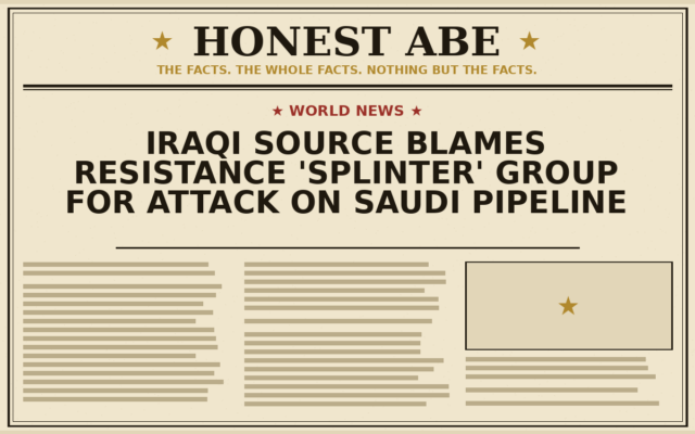 Iraqi Source Blames Resistance ‘Splinter’ Group for Attack on Saudi Pipeline