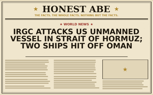 IRGC Attacks US Unmanned Vessel in Strait of Hormuz; Two Ships Hit off Oman