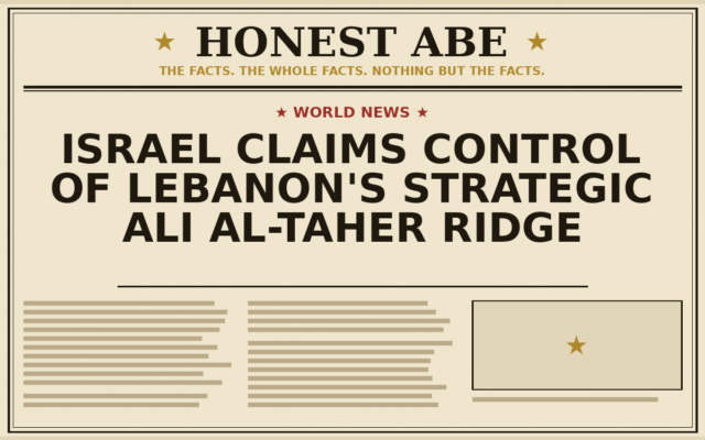 Israel Claims Control of Lebanon’s Strategic Ali al-Taher Ridge