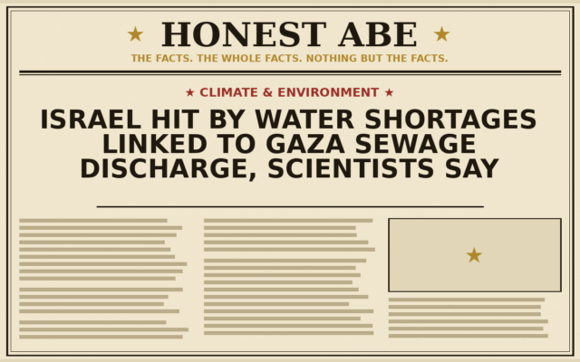 Israel Hit by Water Shortages Linked to Gaza Sewage Discharge, Scientists Say