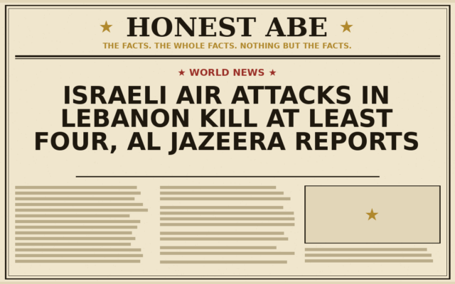 Israeli Air Attacks in Lebanon Kill at Least Four, Al Jazeera Reports