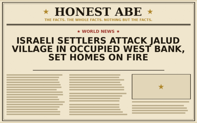 Israeli Settlers Attack Jalud Village in Occupied West Bank, Set Homes on Fire