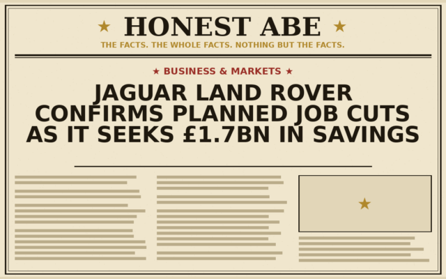 Jaguar Land Rover Confirms Planned Job Cuts as It Seeks £1.7bn in Savings