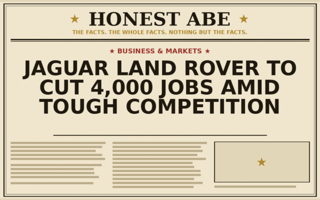 Jaguar Land Rover to Cut 4,000 Jobs Amid Tough Competition
