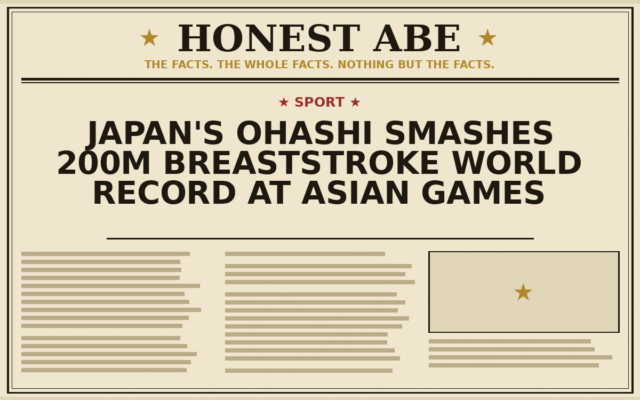 Japan’s Ohashi Smashes 200m Breaststroke World Record at Asian Games