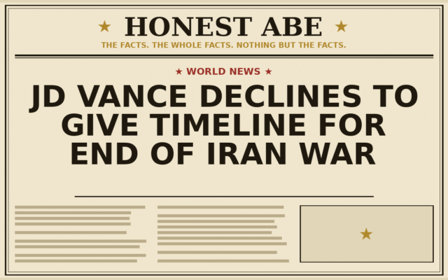 JD Vance Declines to Give Timeline for End of Iran War