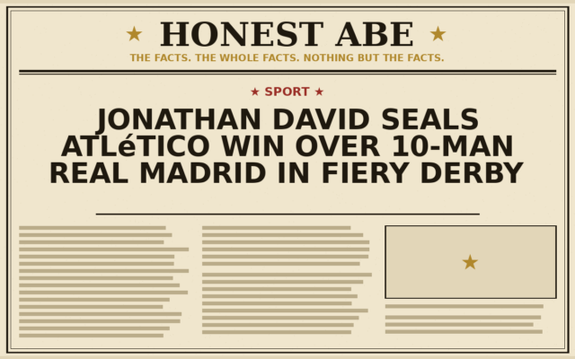 Jonathan David seals Atlético win over 10-man Real Madrid in fiery derby