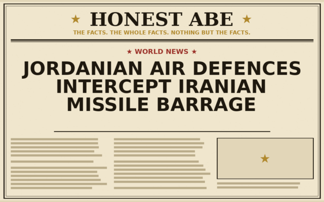 Jordanian Air Defences Intercept Iranian Missile Barrage