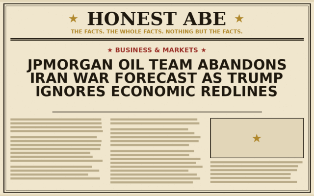 JPMorgan Oil Team Abandons Iran War Forecast as Trump Ignores Economic Redlines
