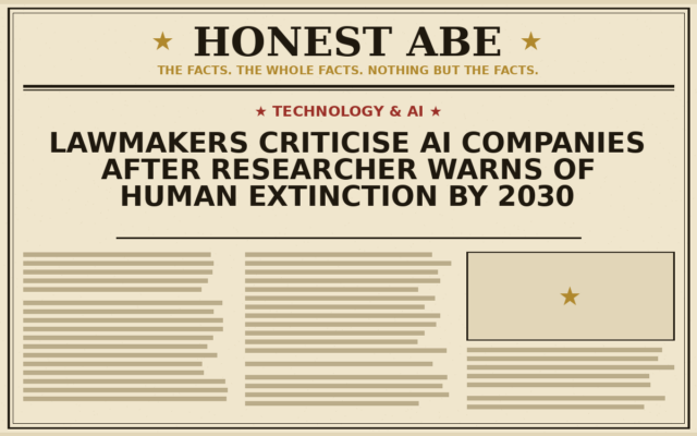 Lawmakers Criticise AI Companies After Researcher Warns of Human Extinction by 2030