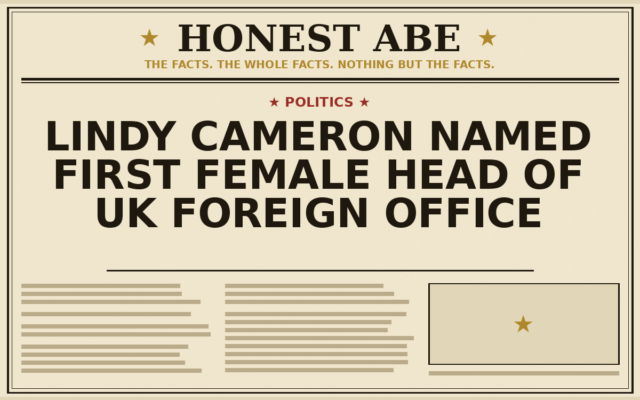 Lindy Cameron Named First Female Head of UK Foreign Office