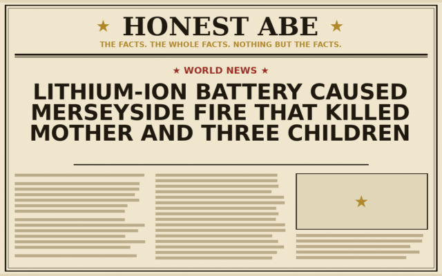 Lithium-Ion Battery Caused Merseyside Fire That Killed Mother and Three Children