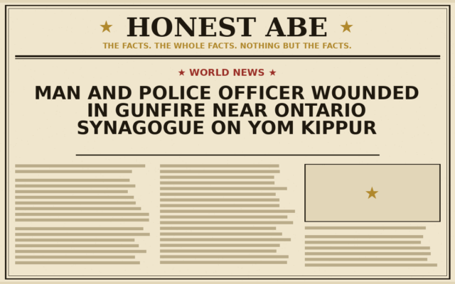 Man and Police Officer Wounded in Gunfire Near Ontario Synagogue on Yom Kippur