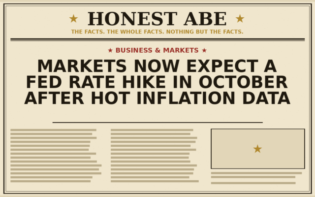 Markets Now Expect a Fed Rate Hike in October After Hot Inflation Data