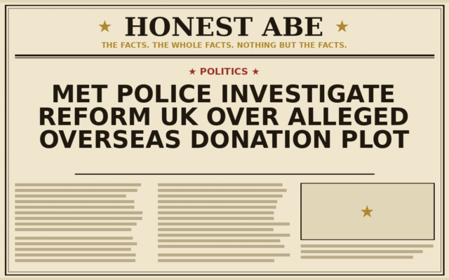 Met Police Investigate Reform UK Over Alleged Overseas Donation Plot